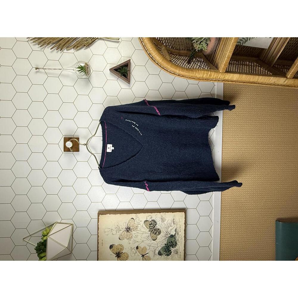 SUNDRY from Revolve Wool Blend Navy Bonjour Oversized Sweater - Size - 3